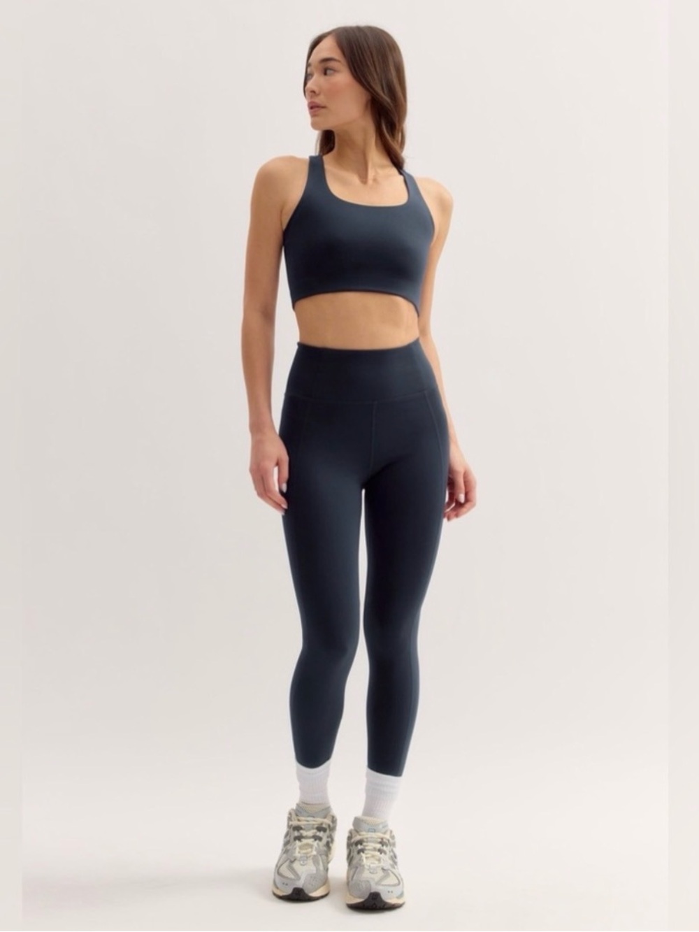 Girlfriend Collective Compressive High Rise Legging Navy Blue Sz S